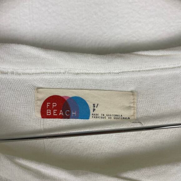 Free People Beach White Oversized T-Shirt Dress Cover Up Cotton Women's Small - Picture 3 of 11